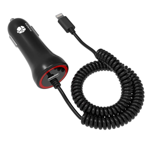 iPhone Car Charger, 24W/4.8A Rapid USB Car Charger Adapter Compatible iPhoneX,8/8Plus,7/7plus,6/6s,6/6s+,5s,5,SE,iPod,iPad Pro,Air,iPad