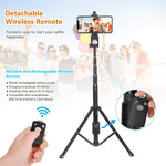 Selfie Stick Tripod,54 Inch Extendable Camera Tripod for Cellphone,Wireless Remote for Apple & Android Devices,Compatible with iPhone 6 7 8 X Plus,Samsung Galaxy S9 Note8,Gopro Adapter Included