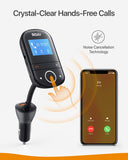 Anker Roav SmartCharge F3, Wireless in-Car FM Transmitter Radio Adapter, Bluetooth 4.2 Receiver, Dedicated ROAV App, Quick Charge 3.0, AUX Output, USB Drive, microSD Card Slot