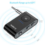 Nulaxy BR02 Bluetooth Receiver Supports 32G SD Card with Battery Indicator, Wireless Bluetooth 4.2 Audio Adapter for Car/Home Stereo Headphones System, Hands Free Calling, cVc Noise Canceling