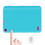 Hocase Fire 7 2015 Tablet Case - Shockproof Raised Edges Screen Protection Silicone Rubber Bumper Hard Protective Case For Amazon Fire 7 Tablet (For 2015 5th Generation Only) - Sky Blue/Deep Pink