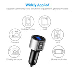 Criacr Bluetooth FM Transmitter, Wireless Bluetooth Radio Adapter Car Charger with Hands-Free Calling, 5V / 3.4A Dual USB Charging Port, for All Smartphones. (Silver)
