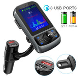 Nulaxy Bluetooth FM Transmitter for Car, 1.8" Color Screen Wireless Radio Adapter with QC3.0 & 5V 2.4A Charging, Support USB Flash Drive, microSD Card, Handsfree Calls, Aux Play, EQ Modes- KM35 Black