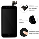 For iPhone 6S Screen Replacement LCD Black - with Home Button Proximity Sensor Ear Speaker Front Camera Screen Protector and Repair Tools