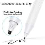 MEKO 1.6mm Fine Tip Active Digital Stylus Pen with Universal Fiber Tip 2-in-1 Perfect for Drawing and Handwriting Compatible with Apple iPad iPhone and Andriod Touchscreen Cellphones, Tablets-White