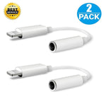 Lighting to 3.5mm Headphones/Earbuds Jack Adapter, [2 Pack] Cellphone Cable Earphones/Headsets Converter Support iOS 12/11-Upgraded Compatible with iPhone XS/XR/X/8/8 Plus/7/7 Plus/ipad/iPod