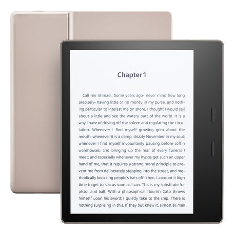 Kindle Oasis E-reader – Champagne Gold, 7" High-Resolution Display (300 ppi), Waterproof, Built-In Audible, 32 GB, Wi-Fi