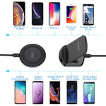 Yootech Wireless Charging Bundle, [2 Pack] 10W Qi-Certified Wireless Charging Pad Stand,7.5W Compatible with iPhone Xs MAX/XR/XS/X/8Plus,10W Fast Charging Galaxy S10/S10Plus/S10E/S9(No AC Adapter)