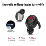 True Wireless Earbuds Bluetooth 5.0 Headphones, Sports in-Ear TWS Stereo Mini Headset w/Mic Extra Bass IPX5 Sweatproof Low Latency Instant Pairing 15H Battery Charging Case Noise Cancelling Earphones