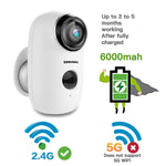 Wireless Rechargeable Battery Powered Camera, Home Security System, Night Vision, Indoor/Outdoor, HD Video with Motion Detection, 2-Way Audio Talk WiFi Camera, IP65 Waterproof, Built-in SD Slot