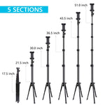 Selfie Stick Tripod, UBeesize 51" Extendable Tripod Stand with Bluetooth Remote for iPhone & Android Phone, Heavy Duty Aluminum, Lightweight