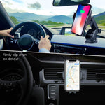 Heiyo Wireless Car Charger Mount, Auto-Clamp Cradle, Qi Charging Holder, Windshield & Air Vent, 10W Compatible for Samsung S9/S9+/S8/Note 8, 7.5W Compatible for iPhone Xs Max//Xs/XR/X 8/8 Plus(Black)