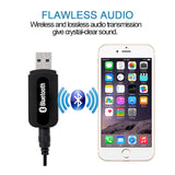 USB Bluetooth Receiver for Car, Music Streaming Car Kit, Portable Wireless Audio Adapter 3.5mm Aux Cable