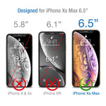 TETHYS Glass Screen Protector Designed for iPhone XS Max (6.5") [Edge to Edge Coverage] Full Protection Durable Tempered Glass for Apple iPhone XS Max Guidance Frame Included (Pack of 3)
