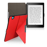 kwmobile Origami Case for Kobo Aura ONE - Ultra Slim Fit Premium PU Leather Cover with Stand - Red