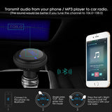 Wireless in-Car Bluetooth FM Transmitter & Car Charger,Radio Adapter Hands-Free Car Kit, Car MP3 Player with Dual USB Port Supports SD Card (BT69Black)