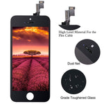 for iPhone SE LCD Display Touch Screen Digitizer Replacement with Repair Kit + Tempered Glass (Black)