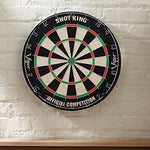 Viper Shot King Regulation Bristle Steel Tip Dartboard Set with Staple-Free Bullseye, Metal Radial Spider Wire, High-Grade Compressed Sisal Board with Rotating Number Ring, Includes 6 Steel Tip Darts