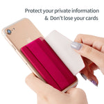 Sinjimoru Phone Grip Card Holder with Flap, Credit Card Stick-On Wallet Functioning as Phone Holder, Safety Finger Strap for iPhone and Android. Sinji Pouch B-Flap,Red.