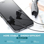 Mpow Upgraded Jaws Gen5 Bluetooth Headphones V5.0 Bluetooth Neckband Headset, 18H Playtime, Call Vibrate & CVC 6.0 Noise Cancelling Mic, Magnetic Earbuds, Wireless Neckband Headphones.