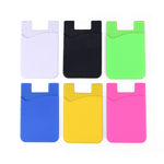 Cell Phone Wallet, NALAKUVARA Silicone 3M Adhesive Stick-on Wallet for Credit Card, Ultra-Slim Id Holder Wallet Pouch Sleeve Pocket for Smartphones (iPhone/Android/Samsung Galaxy) - 6 Pack