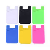 Cell Phone Wallet, NALAKUVARA Silicone 3M Adhesive Stick-on Wallet for Credit Card, Ultra-Slim Id Holder Wallet Pouch Sleeve Pocket for Smartphones (iPhone/Android/Samsung Galaxy) - 6 Pack