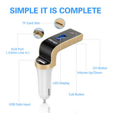 FM Transmitter, LDesign Bluetooth Wireless in-Car FM Radio Adapter Car Kit with Hand Free Call | Stereo 4 Modes Music Play | TF Card &U-Disk Reading Applicable for All Smart Phones -Gold
