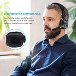 Truck Driver Bluetooth Headset/Office Headset, Wireless Over The Head Headset with Extra Boom Noise Reduction Mic for Phones,Call Center, Skype, VoIP