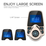 Nulaxy Bluetooth Car FM Transmitter Audio Adapter Receiver Wireless Handsfree Voltmeter Car Kit TF Card AUX 1.44 Display - KM18 Golden