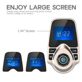 Nulaxy Bluetooth Car FM Transmitter Audio Adapter Receiver Wireless Handsfree Voltmeter Car Kit TF Card AUX 1.44 Display - KM18 Golden