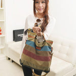 Women Messenger Bag, Vanpower Canvas Color Stitching Women Bag Fashion Leisure Laptop Bag