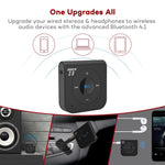 15 Hour Bluetooth Receiver/Bluetooth Car Kit, TaoTronics Portable Wireless Audio Adapter 3.5mm Aux Stereo Output (Hands-Free Calling, Bluetooth 4.2, A2DP, CVC Noise Cancelling)
