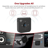 15 Hour Bluetooth Receiver/Bluetooth Car Kit, TaoTronics Portable Wireless Audio Adapter 3.5mm Aux Stereo Output (Hands-Free Calling, Bluetooth 4.2, A2DP, CVC Noise Cancelling)