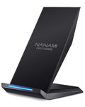 Fast Wireless Charger, NANAMI Qi Certified Charger Wireless Charging Stand Compatible iPhone X/XS/XR/XS Max/8/8 Plus, Samsung Galaxy S10 S10+ S9 S9+ S8 S8+ Note9/8 S7 S7edge and All Qi-Enabled Device