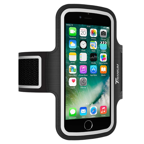 Trianium Armband for iPhone X 8 7 6 6S Plus, LG G6, Galaxy s9 + s8 s7 s6 Edge, Note 8 5 (Fit Otterbox Defender/Lifeproof case) [Water Resistant] ArmTrek Pro Sports Exercise Running Pouch Key Holder