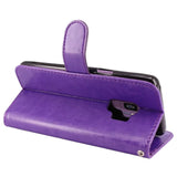 LK Case for Galaxy S9,[Wrist Strap] Luxury PU Leather Wallet Flip Protective Case Cover with Card Slots and Stand for Samsung Galaxy S9 (Purple)