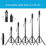 Selfie Stick Tripod,54 Inch Extendable Camera Tripod for Cellphone,Wireless Remote for Apple & Android Devices,Compatible with iPhone 6 7 8 X Plus,Samsung Galaxy S9 Note8,Gopro Adapter Included