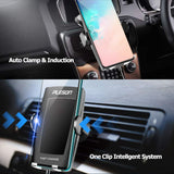 Pleson Wireless Car Charger Mount, Auto-Clamp 10W/7.5W Qi Fast Charging Windshield Dashboard & Vent Car Phone Holder for Galaxy S10/S10+/S9/S9+/S8/S8+/Note 9/Note 8, iPhone Xs/Xs Max/XR/X/8/8 Plus