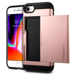 Spigen Slim Armor CS iPhone 7 Case / iPhone 8 Case with Slim Dual Layer Wallet Design and Card Slot Holder for Apple iPhone 7 (2016) / iPhone 8 (2017) (Rose Gold)