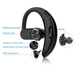 YUWISS Bluetooth Headset [36Hrs Playtime, 2 Batteries, V4.2] Wireless Bluetooth Earpiece for Cell Phone Noise Canceling Car Earbuds Headphones with Mic Compatible with iPhone Samsung Android (Black)