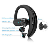 YUWISS Bluetooth Headset [36Hrs Playtime, 2 Batteries, V4.2] Wireless Bluetooth Earpiece for Cell Phone Noise Canceling Car Earbuds Headphones with Mic Compatible with iPhone Samsung Android (Black)