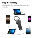 Bluetooth Headset, Wireless Bluetooth Earpiece with 18 Hours Playtime and Noise Cancelling Mic, Ultralight Earphone Hands-Free for iPhone iPad Tablet Samsung Android Cell Phone Calls
