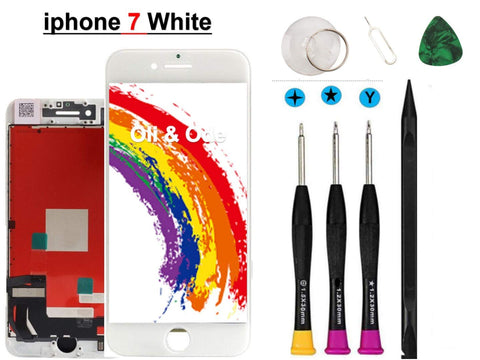 Oli & Ode Compatible with iPhone 7 Screen Replacement,(4.7 Inch White) LCD Digitizer Touch Screen Assembly Set with 3D Touch, Repair Tools and Professional Replacement Manual Include (White)