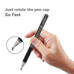 Mixoo Capacitive Stylus Pen,(Disc and Fiber Tip 2-in-1 Series),Fine Tip,High Sensitivity and Precision,Stylus for Ipad,Iphone and Other Touch Screens Devices, Black