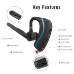 Bluetooth Headset, HandsFree Wireless Earpiece V4.1 with Mic for Business,Office,Driving,Music,iPhone/Android (Blue)