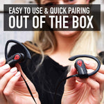 Bluetooth Headphones, Wireless Earbuds for Running, Noise Cancelling Headsets for Workout, Sports Earphones Bluetooth 5.0 with Mic, Best Beats Waterproof Cordless Sports Ear Buds for Gym Jogging