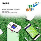 KuWFi 4G LTE Mobile WiFi Hotspot Unlocked Wireless Internet Router Devices with SIM Card Slot for Travel Support B1/B3/B5/B7/B8/B20 in Europe Caribbean South America Africa