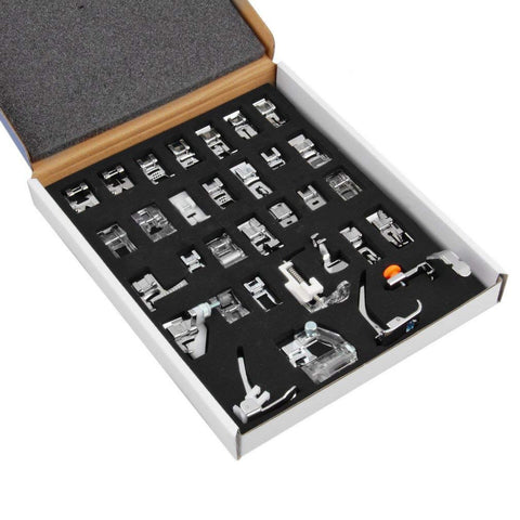 Professional Domestic Sewing Foot Presser Foot Presser Feet Set for Singer, Brother, Janome,Kenmore, Babylock,Elna,Toyota,New Home,Simplicity and Low Shank Sewing Machines (32 PCS)