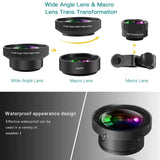Jisusu for iPhone Lens, 0.45x Wide Angle Lens,230°Fisheye Lens & 12.5X Macro Lens (Screwed Together) 3 in1,Clips-On Cell Phone Lens Kit for iPhone/Samsung/Android/Most Smartphones and Tablets