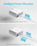 Anker 60W 2-Port USB C Charger, PowerPort Atom PD 2 [GaN Tech] Ultra Compact Foldable Type C Wall Charger, Power Delivery for MacBook Pro/Air, iPad Pro, iPhone XR/XS/Max/X/8, Pixel, Galaxy, and More